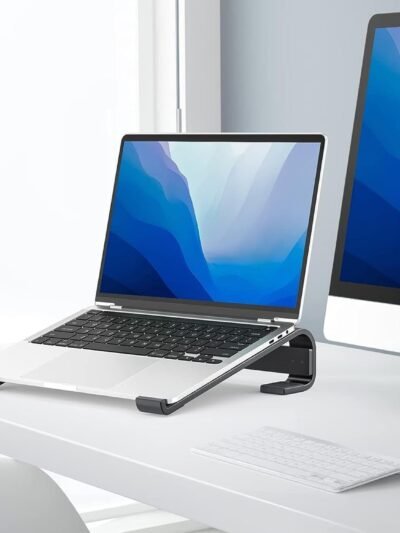 Fixed Metal Laptop Stand – Sturdy Ergonomic Desk Riser for Work