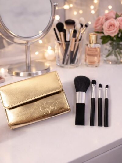 Makeup Brush Set – 4 in 1 Professional Brushes with Pouch