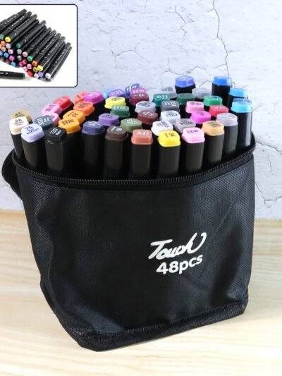 Sketch Markers Set – 48 Vibrant Dual-Tip Colors with Carrying Case