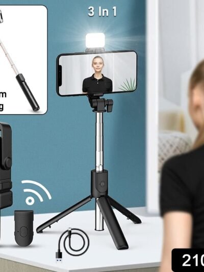 Wired Selfie Stick with Extendable Handle & Tripod Stand