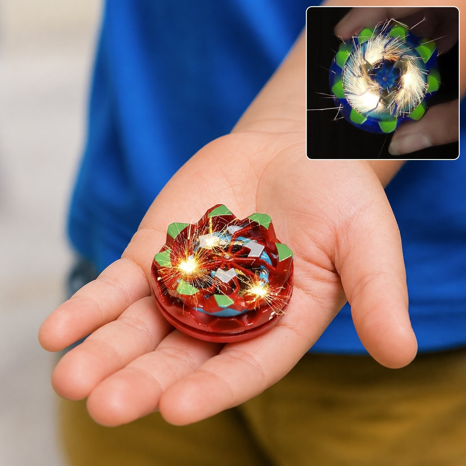 Fireworks Spark Effect Spinning Battle Top � High-Speed Fun for Kids