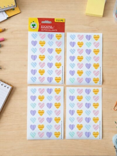 Heart Shape Stickers Set – 112 Colorful Decorative Pieces