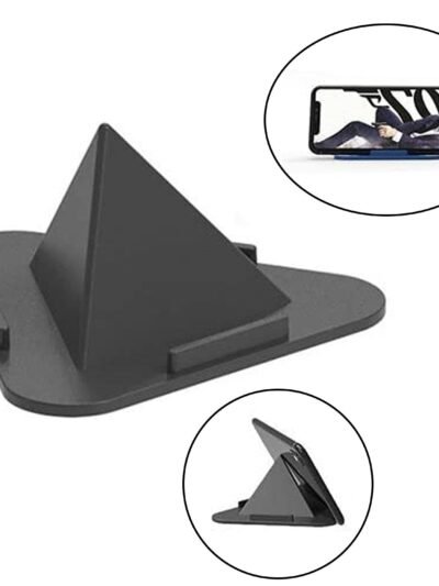 Black Pyramid Mobile Stand – 3 Adjustable Angles for Smartphones & Tablets