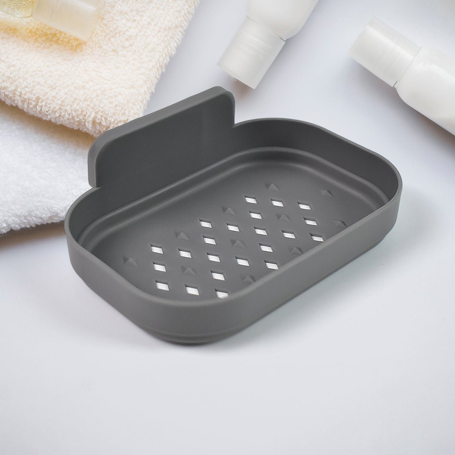 Wall-Mounted Soap Dish � Self-Adhesive Plastic Holder | Mist & Relax