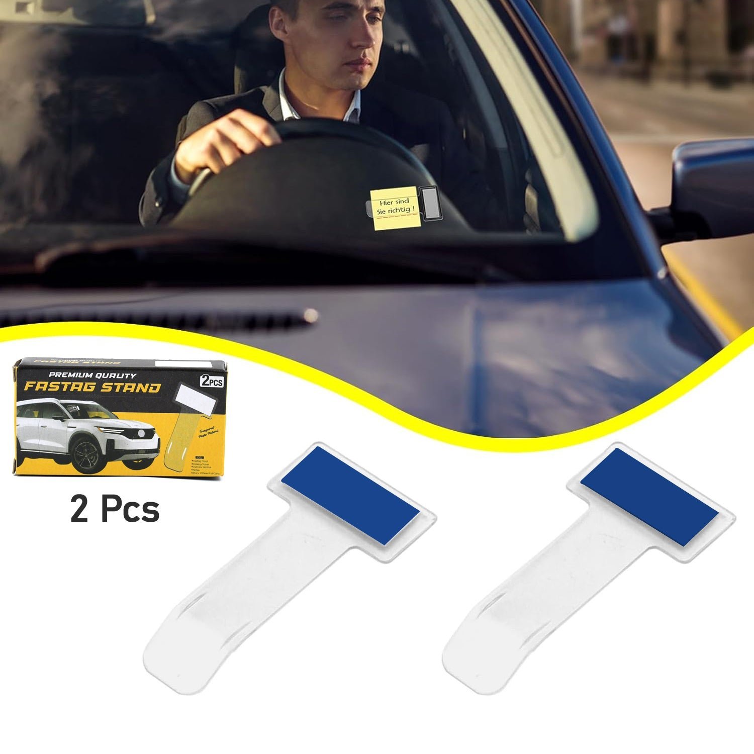 Fastag Holder for Car – Transparent Windscreen Card Stand (2 Pack) | Velvet Wheels