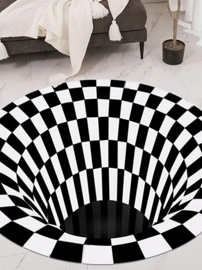 3D Space Round Carpet – Non-Slip Optical Illusion Rug