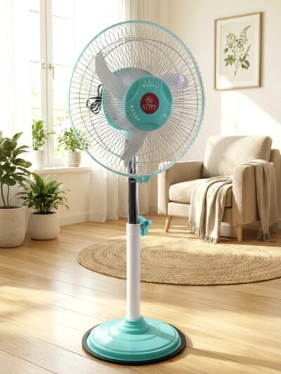 12V DC Hybrid Pedestal Fan – High-Speed Cooling for Home & Office