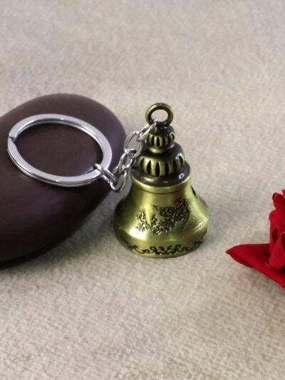 Temple Bell Keychain – Durable Metal Spiritual Charm