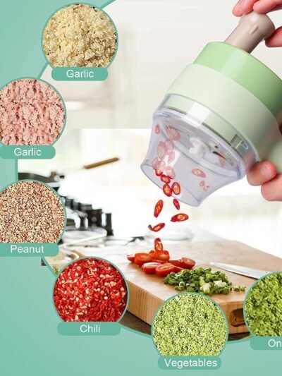 Electric Vegetable Cutter – 4-in-1 Handheld Slicer | Indo Glow