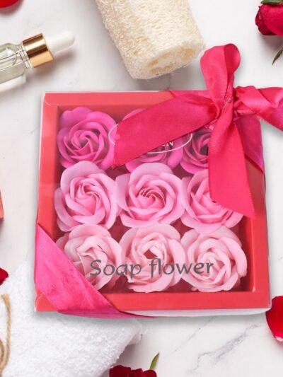 Rose Flower Bath Soap – Floral Scented Gift Set (9 Pcs)