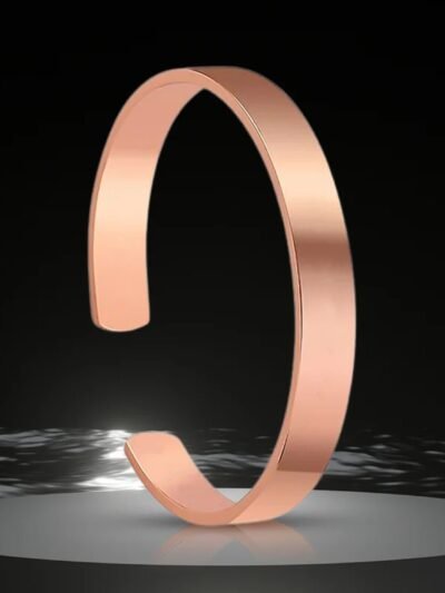Rose Gold Open Cuff Bracelet – Adjustable Minimalist Kada
