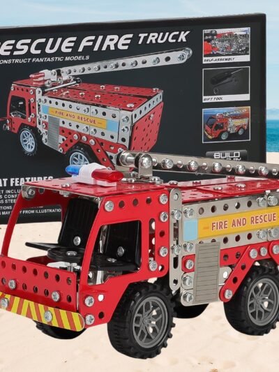 Metal Fire Truck Building Blocks – DIY STEM Kit for Kids | Little Blocks