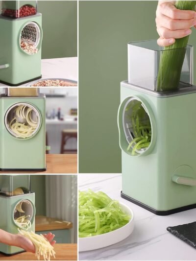 Stainless Steel Vegetable Chopper – 6 Blades & Mandoline Slicer | CookAura