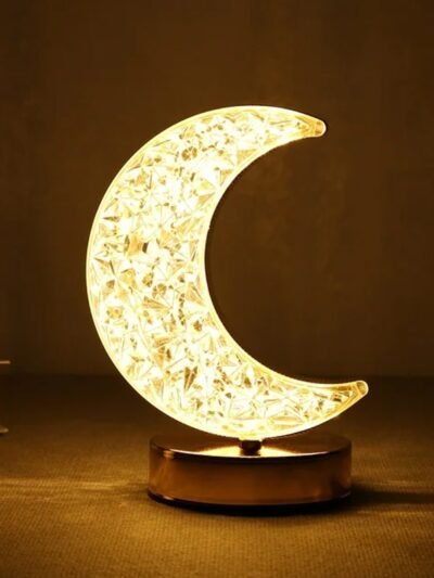 Moon Crystal Lamp – 3-Color Dimmable Touch Control | TinyTrendy
