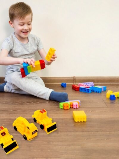 Kids Construction Vehicle Set – 6 Pcs Pull-Back Toys | Little Blocks