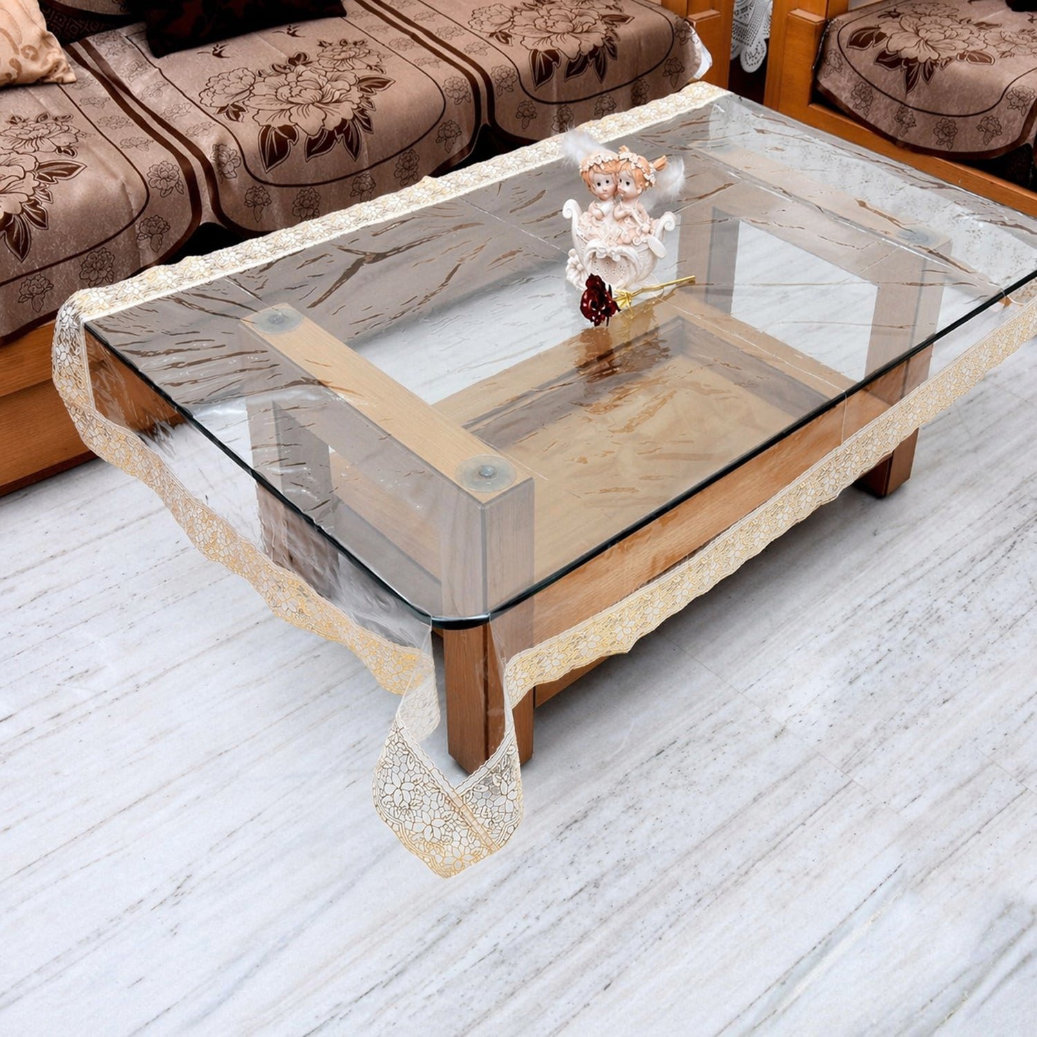 Transparent PVC Table Cover � Waterproof & Stylish for Dining & Center Tables