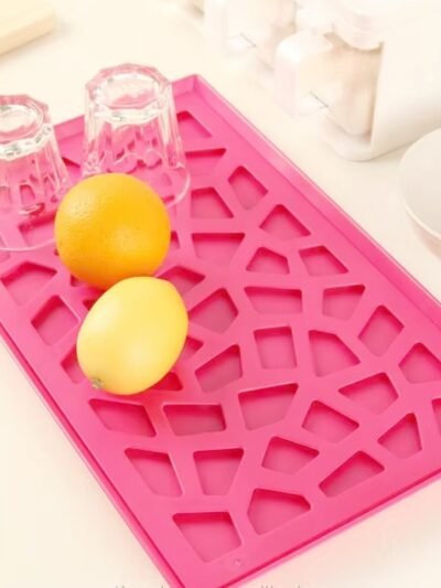 Plastic Kitchen Tray – Durable Modern Hollow Design 40x25 cm