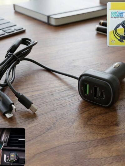 RGB Breathing Light Car USB Charger – Multi Port Fast Charging