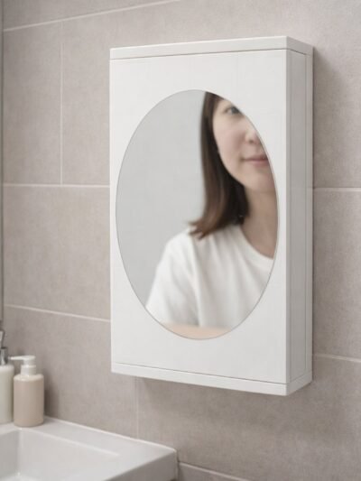 Rotating Bathroom Mirror Cabinet – Space Saving Wall Storage
