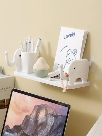 Elephant Wall Shelf – No-Punch Organizer for Kitchen & Bathroom | Velvet Organizers