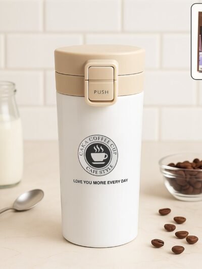 Vacuum Insulated Coffee Flask – 400ML Stainless Steel Travel Mug