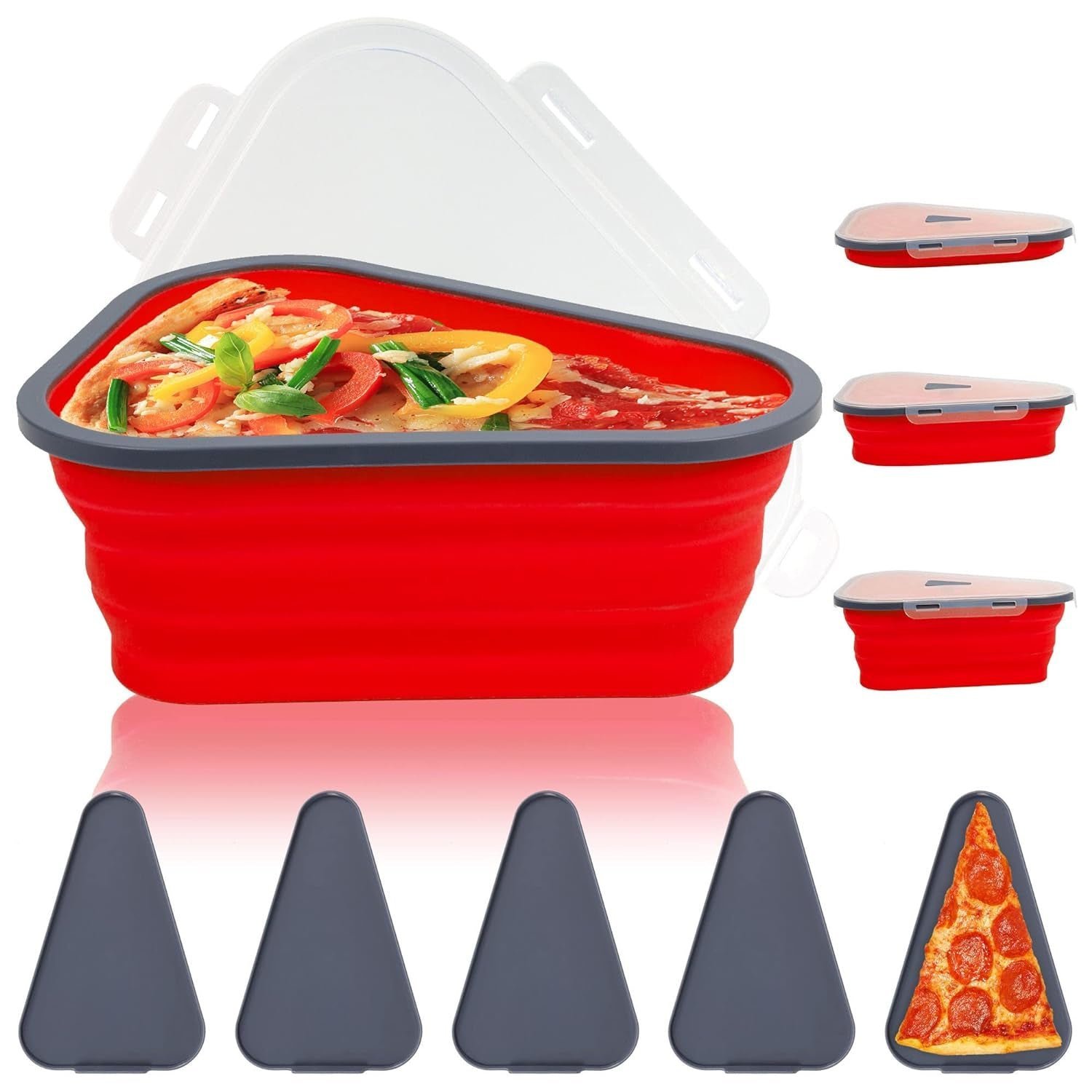 Pizza Storage Container � Expandable Silicone Box with 5 Trays | Tidy Table