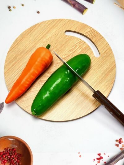 Wooden Round Chopping Board – Durable Bamboo Kitchen Board | Quickslice