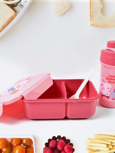 Leak-Proof Lunch Box � 2 Compartment Set with Bottle & Fork | Lunchie Bunchie