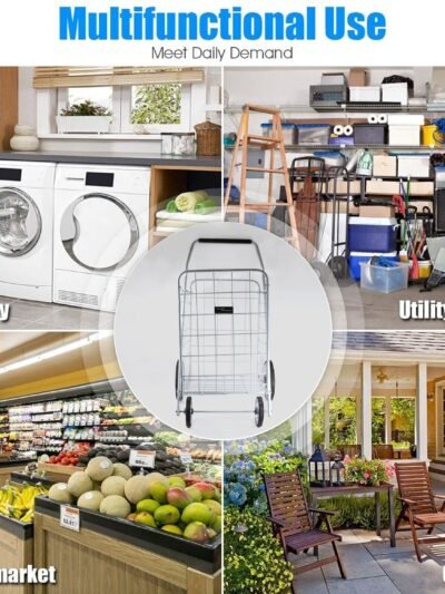 Foldable Shopping Cart – Durable Iron Frame & Dual Swivel Wheels | Organivo