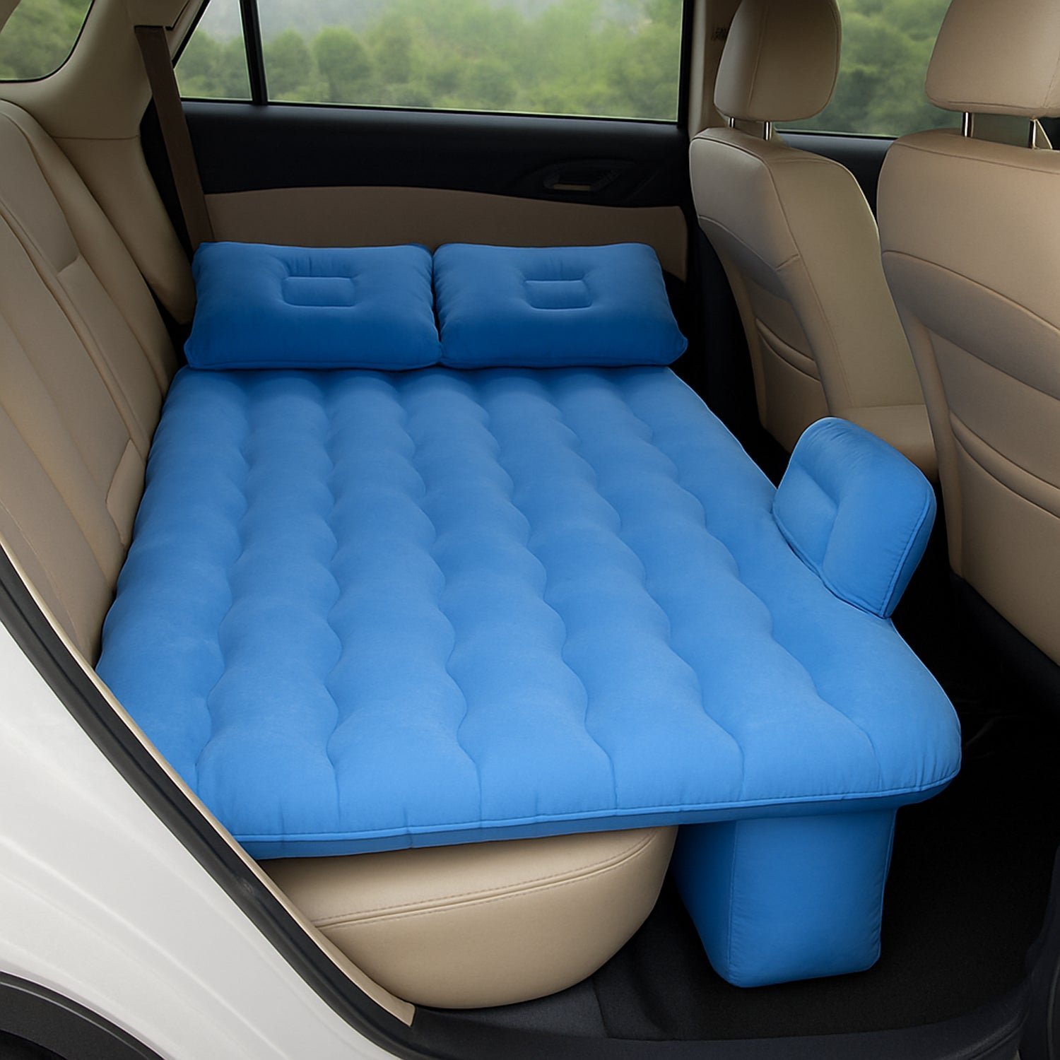 Inflatable Car Backseat Air Mattress – Portable Comfort with Pump & Pillows