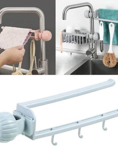 Sink Faucet Towel Holder – Adjustable Space-Saving Organizer