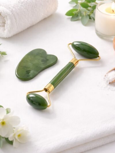 Jade Face Roller & Gua Sha Set – Skin Care & Relaxation Tool
