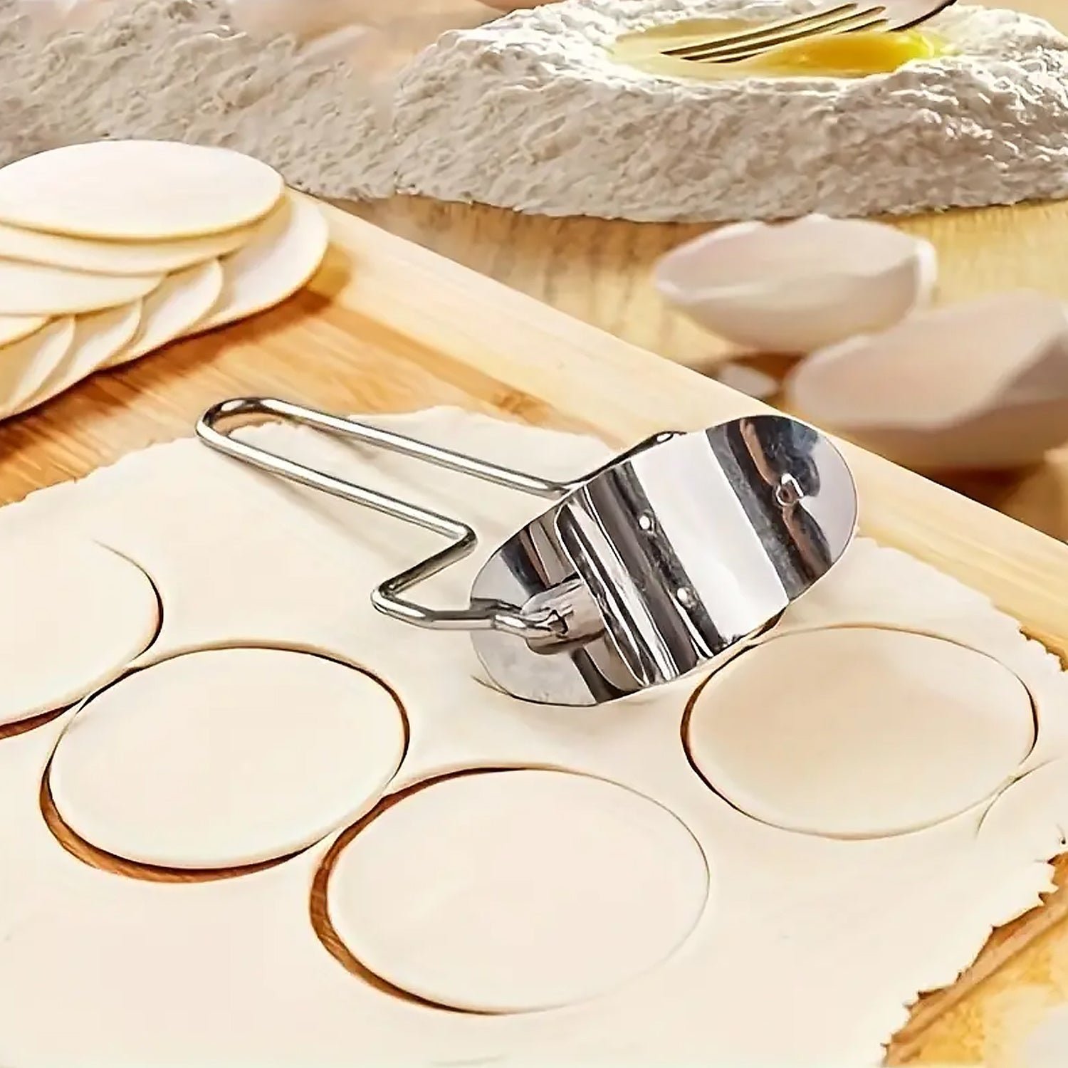 Puri Cutter Roller – Stainless Steel Dough Tool | Velvet Wipe