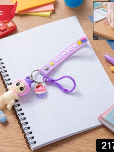 Doll Cupcake Keychain – Colorful Rainbow Strap Accessory