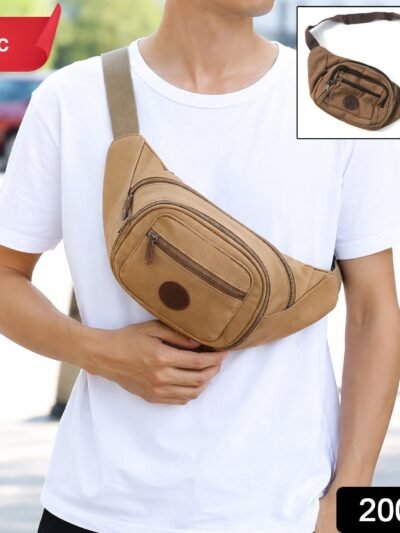 Canvas Waist Bag – Stylish, Multi-Compartment & Adjustable Strap