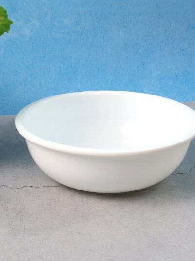 Plastic Serving Bowl 6 Inch – Deep Round White Kitchen Bowl