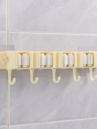 Broom & Mop Holder – Self-Adhesive Wall-Mount Organizer
