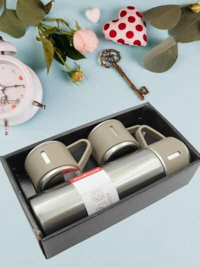 Stainless Steel Vacuum Flask Set – Keeps Drinks Hot & Cold 12h