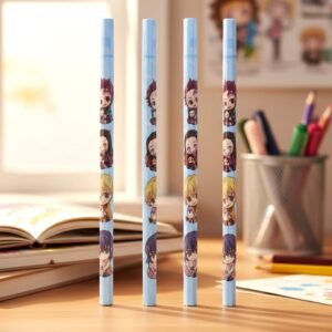 Cartoon Printed Pencil Set – 4 Cute School Writing Pencils