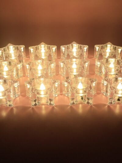 LED Crystal Effect Flameless Candles – Set of 12 Decorative Tealights
