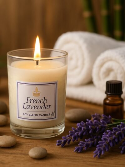 French Lavender Soy Candle – Relaxing Aromatherapy Jar 50g