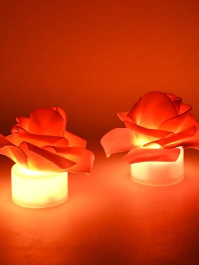 Rose LED Flickering Tealight Candles – Romantic Flameless Glow
