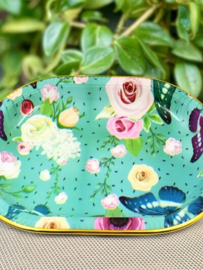 Plastic Serving Tray – Flower Print Design, 35x24cm | Serve Stellar