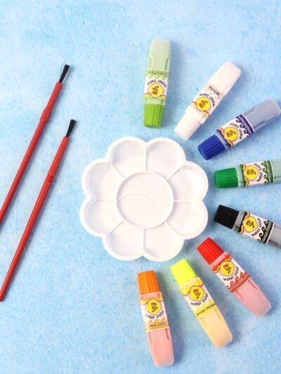 Watercolor Paint Set – 8 Vibrant Colors with Brushes & Palette