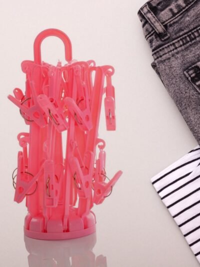 Foldable Clothes Drying Rack – 16 Clip Hanger for Delicates | Mini Bubbles