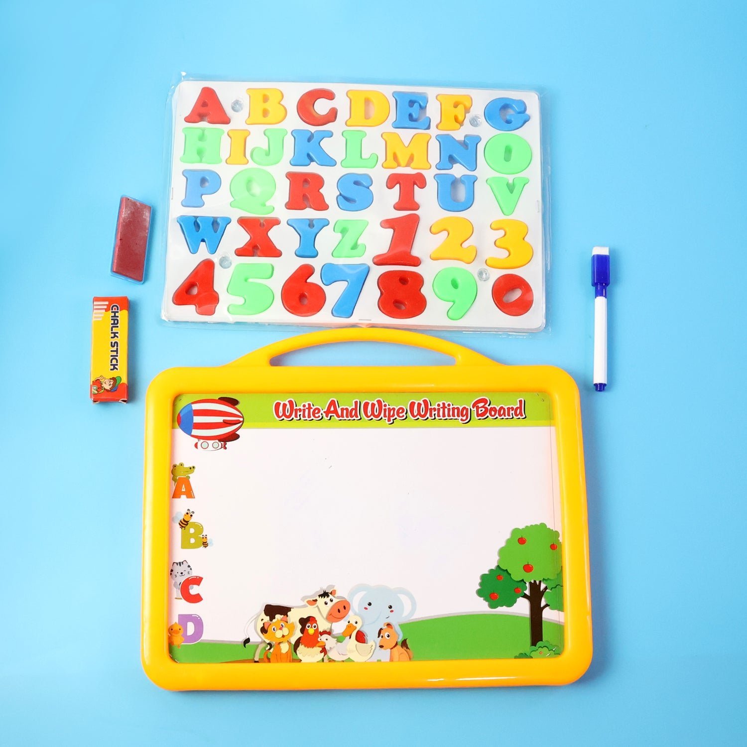 Kids Writing Board Set – Double-Sided Whiteboard & Blackboard