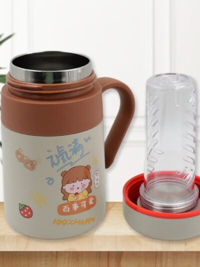 Insulated Steel Mug – 550ML with Handle & Small Cup | Own Hydrate
