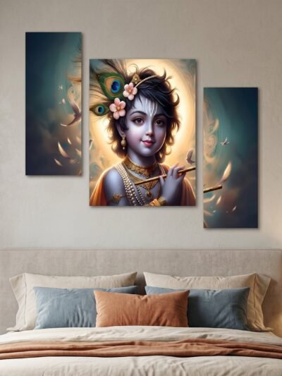 Krishna Flute Wall Art � Vibrant & Sacred Home Decor