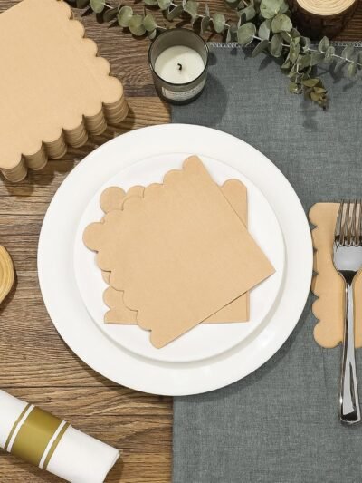 Scalloped Edge Tissue Napkins – Elegant 120 Pc 2-Ply Set