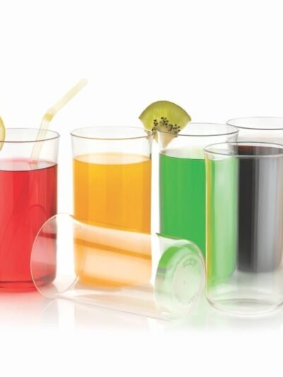 Glossy Plastic Glass Set – Durable 300ml Lightweight Tumblers (6 Pc)